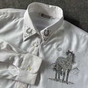 Vintage Christine Alexander Swarovski Crystal Embellished Top Size XL Western